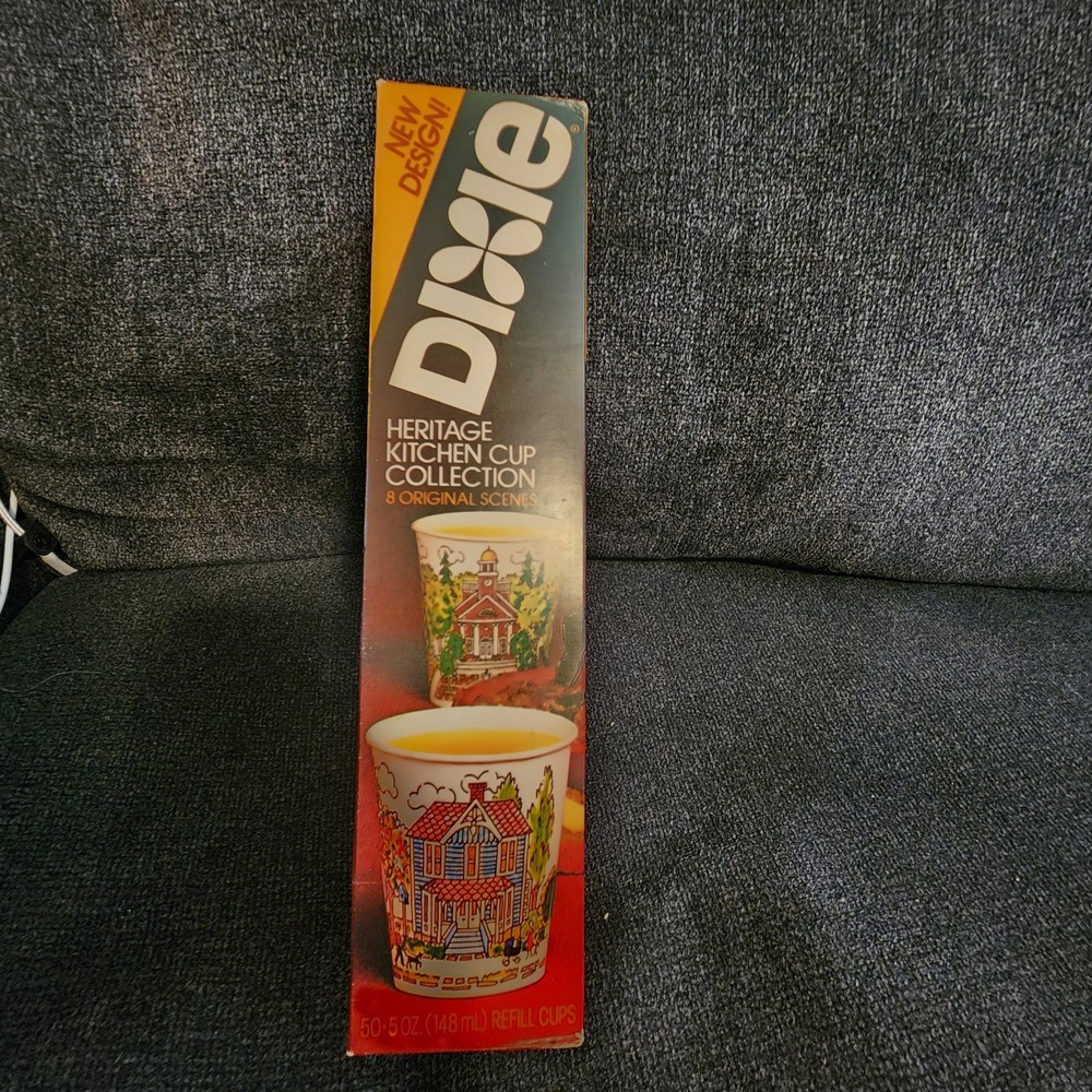 1981‎ Dixie Heritage Kitchen 50- 5oz Refill Cups Original Scenes